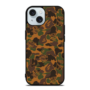 BAPE X MCM WORLDWIDE iPhone 15 Pro Case Cover